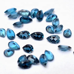 Vente chaude prix abordable 5x7mm naturel Londres bleu topaze à facettes poire coupe lâche calibré pierres précieuses au prix d'usine - Product Image 1