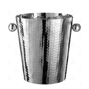 Cubo de hielo martillado de acero inoxidable pulido brillante - Product Image 1