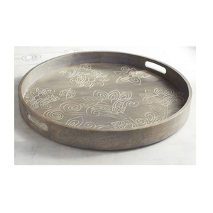 Accesorios de cocina, bandeja de servicio que se muestra en la comida, con forma ovalada, de madera pura, personalizable, de buena calidad - Product Image 2