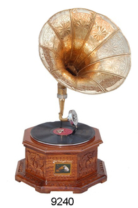 แผ่นเสียงวินเทจสำหรับขาย,ฐาน Sheesham ทำจากไม้ทองเหลืองอุปกรณ์เครื่องเสียงโบราณ - Product Image 3