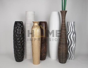 Material de hierro alto grande hecho a mano diseño único arte moderno simple clásico negro brillante florero recubierto de polvo - Product Image 5