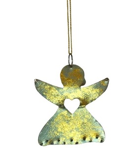 METAL CHRISTMAS DECORATION ANGEL HEART DESIGN HANGING ORNAMENT HIGH QUALITY METAL CHRISTMAS <b>TREE</b> DECORATION - Product Image 1