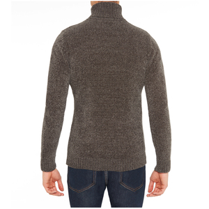 Pullover marrone da uomo di alta qualità Made in Italy abbigliamento dolcevita manica lunga in ciniglia - Product Image 2