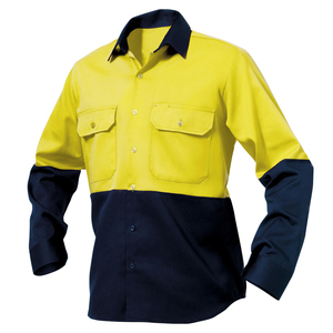 Chemise uniforme de travail pour hommes, uniforme de travail en coton à deux poches boutons avant de style asiatique, chemises standard de travail - Product Image 1
