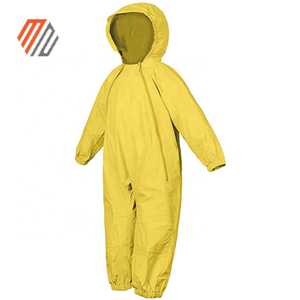 Waterproof Hooded Kids Raincoat All-in-One PVC <b>Rain</b> <b>Jacket</b> with Pants Children <b>Rain</b> Suit Set OEM Custom - Product Image 3