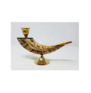 Bougies en forme de corne de mouton, pièces, design unique, avec lumière de thé en laiton naturel, pour spectacle décoratif de la maison, vente en gros - Product Image 1