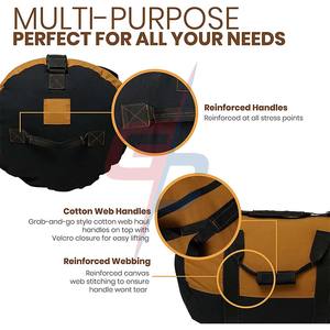 Grand sac polochon en toile robuste tout usage, sac polochon d'extérieur avec fermeture éclair sur toute la longueur pour l'extérieur - Product Image 3