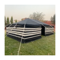 Tenda Kanvas Mewah Motif Garis Hitam & Putih BC, Tempat Berteduh Majlis Arab Timur Tengah untuk Hiburan Luar Ruangan di Gurun