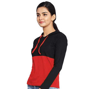 Sweat à capuche pour femmes, manches longues, deux tons, décontracté, hiver, - Product Image 5