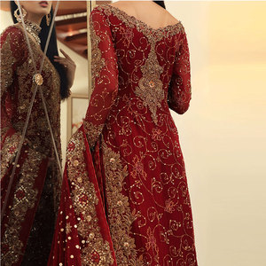 Lehenga-Vestidos paquistaníes de terciopelo, conjunto de ropa india, traje de novia de boda, ocasión especial - Product Image 4