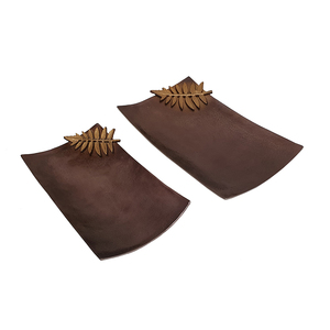 Bandejas para pestañas Bandejas para servir Bandejas de metal de madera de aluminio de alta calidad modernas Plato único Tipo de plato para el hogar Oficina Restaurante - Product Image 4