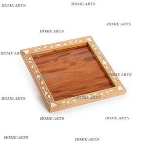Plateau de service alimentaire en bois de conception nouvelle, qualité supérieure, forme carrée, plateau de service pour desserts et dattes par Home Arts - Product Image 6