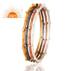 Conjunto de pulseras de plata de ley 925 y Circonia cúbica blanca, joyería de fabricante - Product Image 2