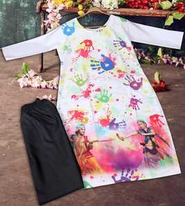 Kurti para el Festival de Holi, Superventas, el Mejor Diseño, Ropa Femenina de Rayón y Algodón, Ropa India Estampada, Kurta/Kurti de India y Pakistán - Product Image 2
