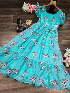 Robe maxi à perles, couleur bleu ciel, pour femmes,, tenue élégante, exportation par Royal - Product Image 5