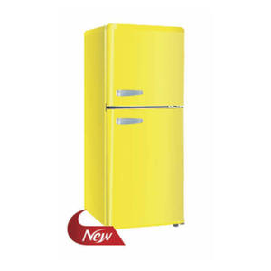 Réfrigérateur rétro coloré de 280 L / Réfrigérateur à double porte <span class=keywords><strong>noir</strong></span> et blanc avec serrure et clé - Product Image 3