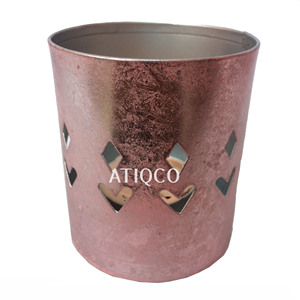 Votiva de hierro de oro blanco con grabado DP Otros géneros Candelabros Faroles Tarros de velas - Product Image 5