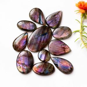 Cabujón de cristal redondo de labradorita personalizada, esfera de labradorita púrpura, colgante de labradorita negra, 12mm - Product Image 3