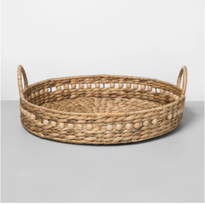 Plateau de service en jacinthe d'eau marron fait à la main Paniers de paille en bambou durable en PC Conception en couches pour usage en cuisine-Vente en gros de vaisselle - Product Image 2