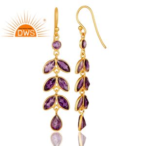 Boucle d'oreille en argent sterling 925 avec améthyste naturelle et pierres précieuses pour femmes, fabricant de bijoux - Product Image 2