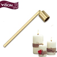 C016 Antique Laiton Bougie Éteignoir Mèche Tondeuse En Acier Inoxydable Accessoire Outil