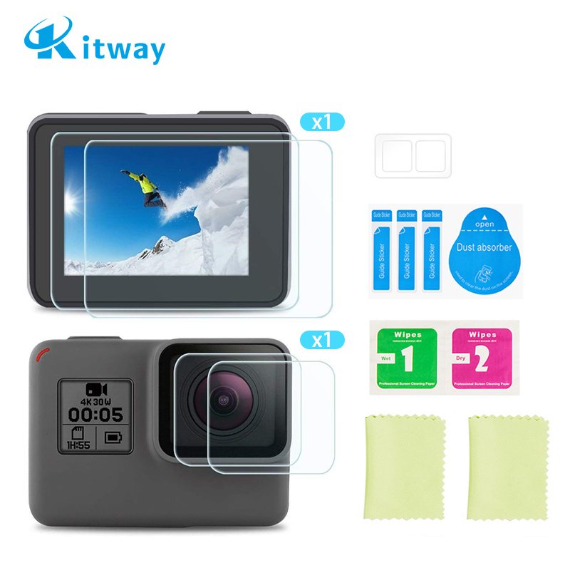 Защитная пленка для экрана для GoPro Hero 8 Black, ультрапрозрачное закаленное стекло для GoPro Hero 8 Защитная пленка для экрана Аксессуары для объектива