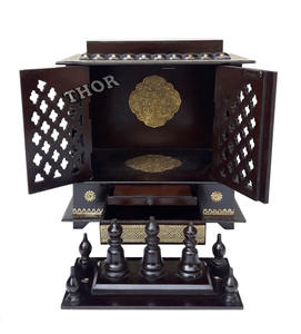Beautiful Wooden <b>Home</b> and Office Temple/<b>Pooja</b> <b>Mandir</b> Black Polished New Design Temple Shops Decor 18X12X24 Inches - Product Image 2