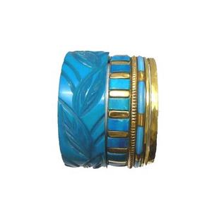 Bracelets en métal pour femmes, ensemble de 7 Bracelets en résine métallique, bijoux acryliques de qualité artisanale - Product Image 2