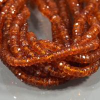 ANAM EMPORIUM Perles Rondelles Facettées Exotiques en Kyanite Orange Certifiées IGI 0,10-1 Carats Taille 3-5mm Bijoux en Gros