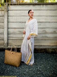 2025 fait à la main 100% rayonne cravate teinture coupe ample pleine longueur femmes tenue décontracté caftan pour plage bohème été dames caftan - Product Image 4