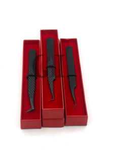 แหนบต่อขนตาปลายนาโนทำจากสเตนเลสสตีลปริมาณบูตสีดำระดับมืออาชีพ45 & 90 - Product Image 3