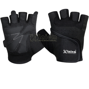 Guantes de fitness unisex ligeros de medio dedo guantes de cuero personalizados para gimnasio ciclismo para competición levantamiento de pesas - Product Image 5