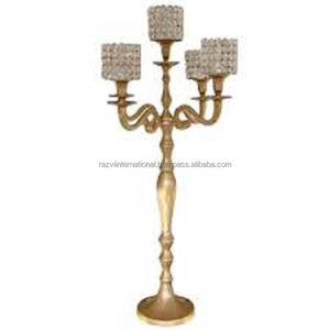 Candelabros grandes de aluminio y Metal dorado de 7 brazos, pieza central para decoración del hogar, otros candelabros, farolillos, tarros para velas - Product Image 4