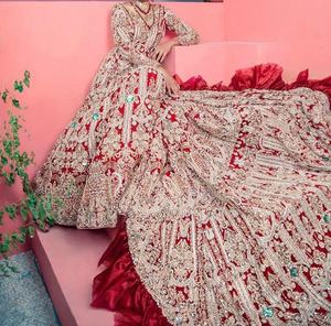 Stunning Heavy Embroidery Indian Pakistani Bridal Floor Length Dress with <b>Dupatta</b> Wedding Dress 2025 - Product Image 2