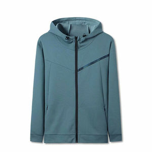 Sweat à capuche sport 100% coton polaire personnalisé pour hommes décorations de broderie de diamants à rayures respirantes surdimensionnées lourdes - Product Image 3