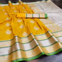 Kanchipuram Banarasi Cotton Silk Saree with Blouse for Women