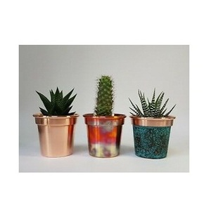 Jardineras colgantes de latón antiguo martillado - Product Image 6