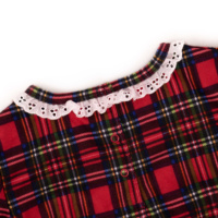 Vêtements imprimés rouges personnalisés pour noël, robe de nuit et barboteuse à motif floral pour petites filles