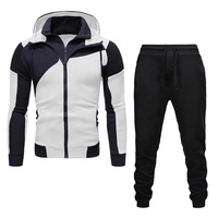 Ensemble de survêtement polaire respirant deux pièces pour homme grande taille avec veste zippée à col montant et pantalon – Collection Sport