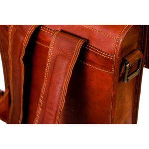 New Style Vintage Look Brown Crunch Leather <b>Backpack</b> Travel <b>Backpack</b> Office Leather <b>Large</b> <b>Capacity</b> Travel Bag For Men And Women - Product Image 4