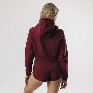 Wholesale Custom Design Sublimation Printed Ladies Long Sleeve Hooded Casual 100% Cotton Fleece Tank Tops Party Top - Product Image 3