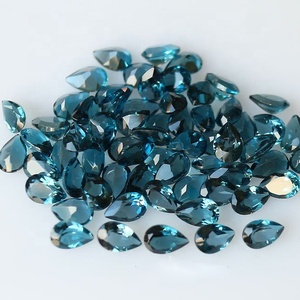 Vente chaude prix abordable 5x7mm naturel Londres bleu topaze à facettes poire coupe lâche calibré pierres précieuses au prix d'usine - Product Image 3