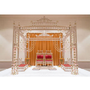 Mandap de Madera Tradicional para Bodas, Estilo Abierto, Nuevo Conjunto de Mandap para Bodas, Mandap de Madera para Bodas en Canadá - Product Image 1
