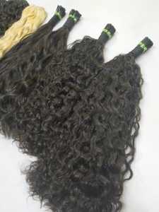 Paquet de trame de Double trame de Machine Remy vierge 100% bouclée profonde indienne crue Extensions de pointes en I Extensions de cheveux humains alignés sur les cuticules - Product Image 2