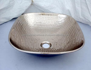 Évier de cuisine à cuvette unique en cuivre ou en acier inoxydable pour installation sous le comptoir de la salle de bain à un trou sans robinet - Product Image 4