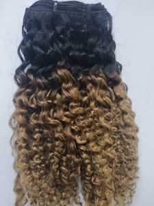 100% templo indio virgen para extensiones de cabello rizado profundo de Color Ombre cabello Remy de estilo europeo dibujado Doble - Product Image 4