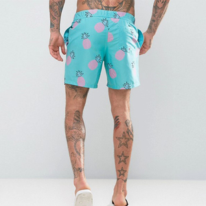 Short de bain solide pour hommes bleu séchage rapide écologique respirant cordon de serrage taille vêtements de plage d'été short décontracté drôle - Product Image 2