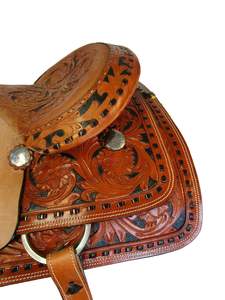 Ensemble de selle anglaise en cuir véritable de qualité supérieure pour Ranch Horse Western Roping Différentes couleurs disponibles en tailles 14 "-18" - Product Image 6