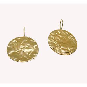 Pendientes colgantes de latón para niñas y mujeres, joyería de moda hecha a mano, peso ligero, chapado en oro, mate, venta al por mayor - Product Image 1