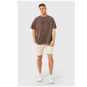 Latest Summer <b>Men's</b> Windproof Cotton <b>T</b>-<b>Shirts</b> <b>and</b> Knee-Length <b>Shorts</b> Brown OEM Summer <b>Sets</b> with Comfortable Clothing - Product Image 5